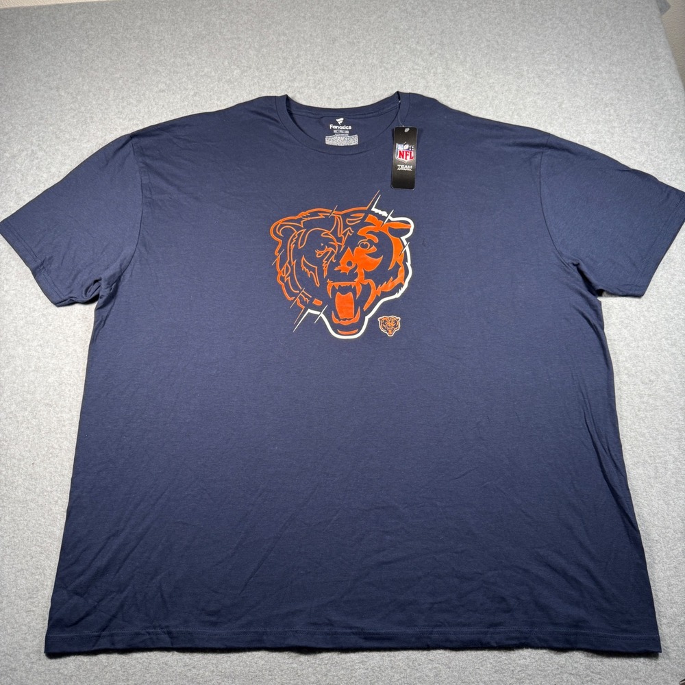 Fanatics Chicago Bears NFL T-Shirt Mens 4XL Navy Blue Short Sleeve Cotton Tee